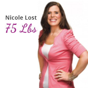 Nicole lost 75 lbs